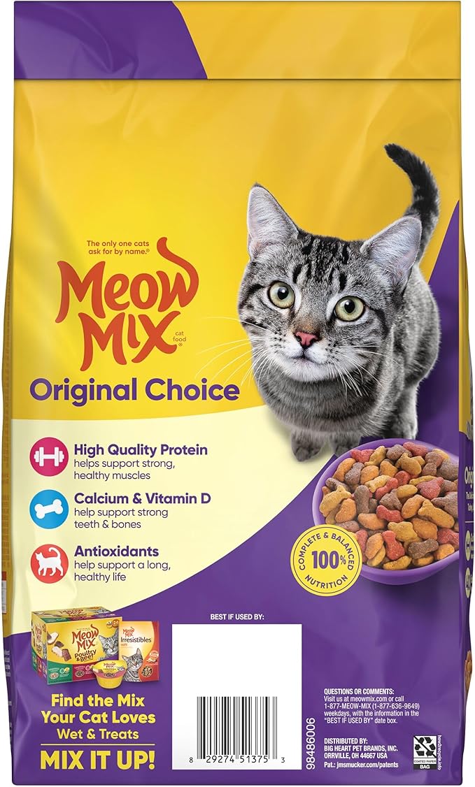 Meow Mix Original Choice Dry Cat Food, 3.15 Pound (Pack of 4)