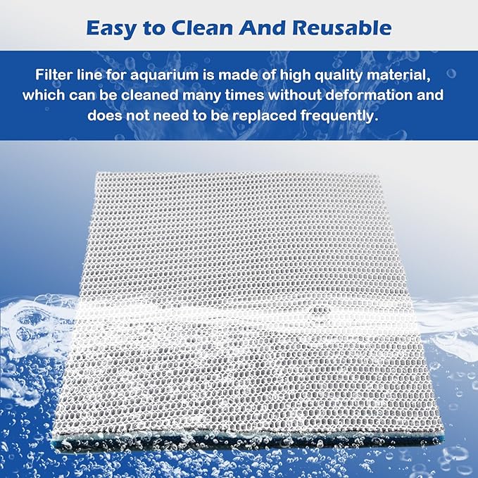 8 Layer Aquarium Filter Media Pad,15.7 x 11.8 in Washable Cuttable Filters Sponge Pads Foam Filter Floss Accessories for Fish Tank, Pond, Aquarium
