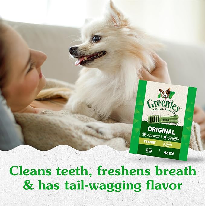 Greenies Original Teenie Dental Dog Treats, 27 oz. Pack (96 Treats)