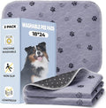 Fostanfly Reusable Puppy Pads, 2 Pack 18"x 24" Washable Pee Pads for Dogs, Absorbent and Leakproof Wee Wee Mat, Waterproof Non Slip Training Mats for Potty, Crate, Playpen, Bed, Sofa