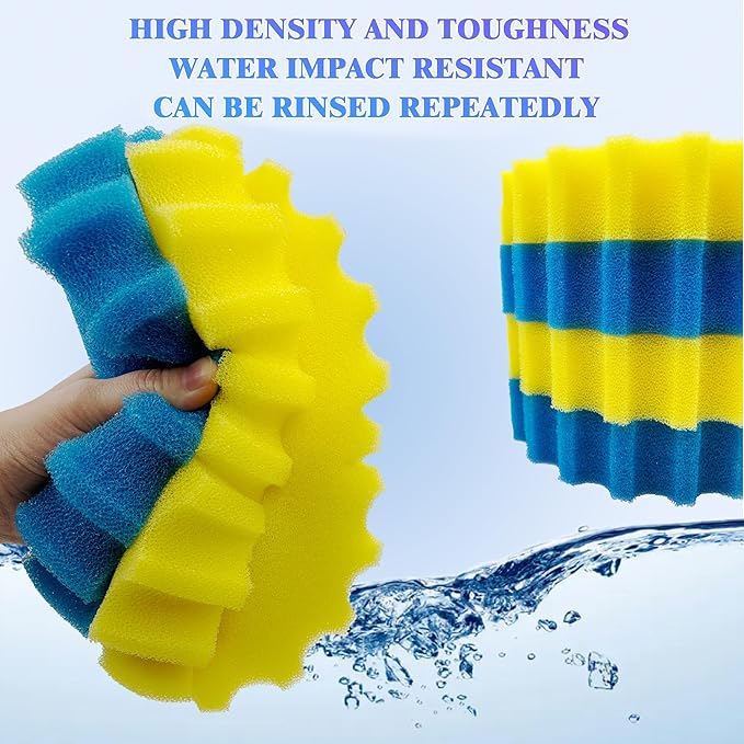 Replacement Sponge Filter Media Pads for VIVOHOME 1580/1840GPH Biological Pond Filter, Compatible with 1580/1840GPH/CPF-2500/ CPF-3500 Pressure Koi Fish Pond Filter
