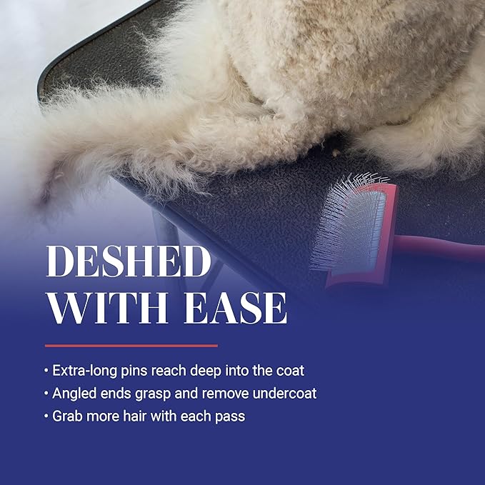 Chris Christensen Big G Dog Slicker Brush, Groom Like a Professional, Fluff Detangle Style, Saves Time Energy, Made in Germany, Coral, Medium