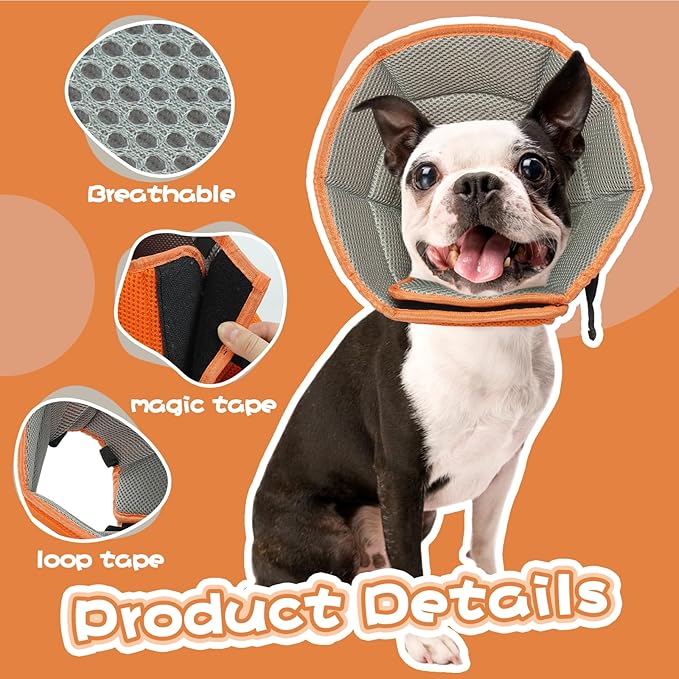 Dog Cone Collar After Surgery, Adjustable Soft Recovery Cone for Small Dogs to Stop Licking, Light-Weight Comfortable Elizabethan Collar for Dogs Anti-Bite Lick Protective Wound