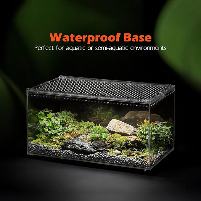 AZV Reptile Terrarium Tank,Versatile Enclosure for Leopard Crested Gecko,Lizard Cage,Spider Starter Kit,Hermit Crab Habitat,Tarantula Cribs,Perfect Aquarium for Snake,Frogs,Snails,Insects,Small Pets