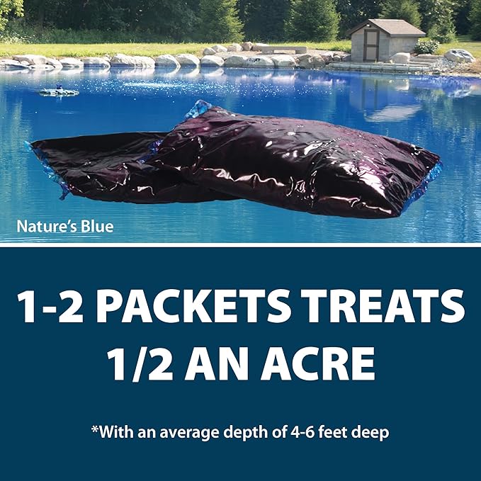 Airmax Pond Dye Packets Black DyeMond Colorant for Large Pond & Lake, Beneficial UV Blocking Color Concentrate, Maintain Clean & Clear Water, Fish, Bird & Animal Safe, 2 Soluble Packets