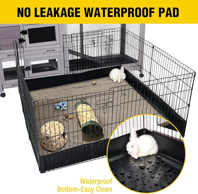 Aivituvin Rabbit Playpen Pet Pen Small Animal Cage with Waterproof Liner - Extension Playpen