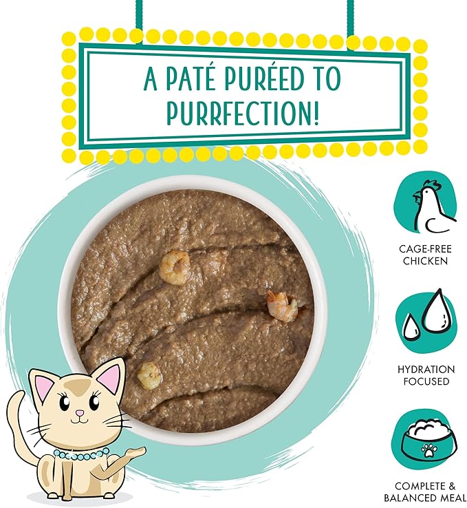 Weruva Wet Cat Food, Meows n Holler PurrAmid with Chicken and Shrimp Pate, 3oz Can, Pack of 12