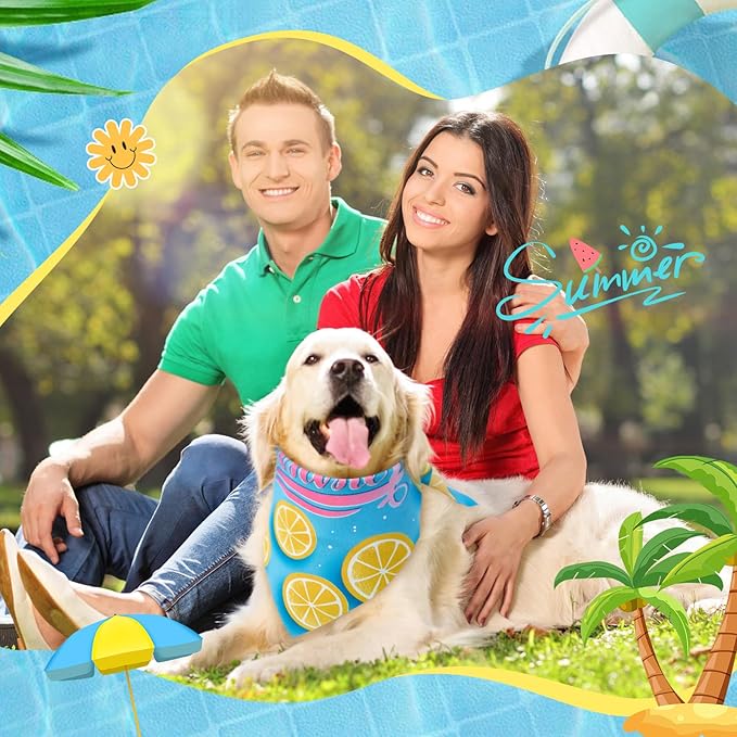 Chunful 100 Pieces Dog Bandanas Bulk Summer Pet Bandanas Pack Triangle Scarf Bib Kerchief Set for Small Large Dog Costume Accessories Decoration(19.7 x 13.8 x 13.8,Fruit)