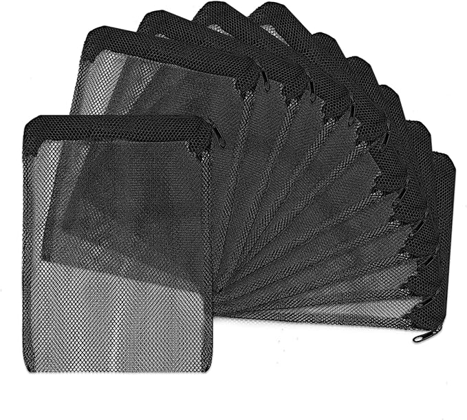 Aquarium Filter Media Bags for Aquarium with Zipper, Fine Mesh Bag Reusable Strong Polyester for Activated Carbon, Bio Filter Balls, Ceramic Rings, Filter Stones 10PCS 3.93" x 5.9"