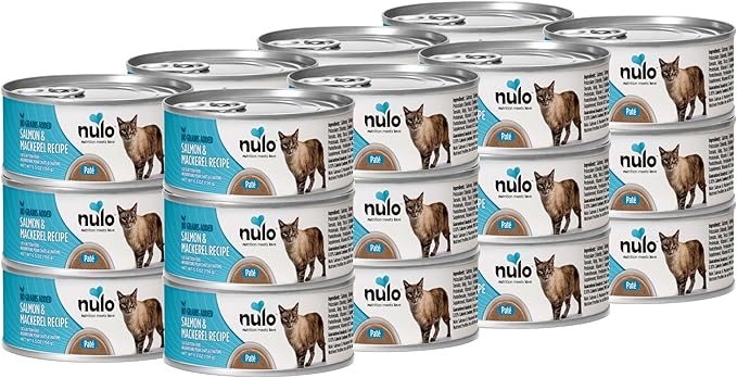 Nulo Salmon & Mackerel Recipe Pate Wet Canned Cat Food, 5.5 Ounce (Pack of 24)