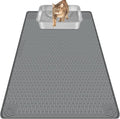 Cat Litter Mat, Extra Large 40" x 28" Silicone Mat Litter Trapping Mat for Scatter Control, Soft on Kitty Paws, Easy to Clean (Dark Gray)