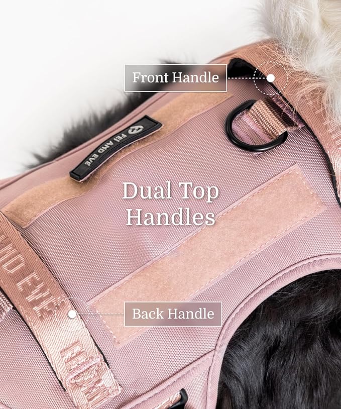 2025 New Edition, Fei & Eve MagEase Dog Harness - 3-Second Magnetic Buckles | 3-Point No-Pull Control | Heavy-Duty 900D Nylon | Dual Safety Handles | Breathable Mesh | Adjustable Fit | Medium, Pink