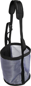 Majestic Ally Horse Feed Bag, Heavy Duty Nylon Mesh Grain Feed Bag, Adjustable Strap with Durable Snap and Elastic Straps, Comfort Neck Pad and Nose Pad- Large (Draft, Dark Gray)