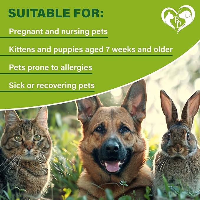 Flea and Tick Prevention for Small Dogs & Cats, Rabbits - Natural Flea Treatment & Pest Control - Topical Flea & Mosquito Repellent for Puppy and Kitten - All Pets