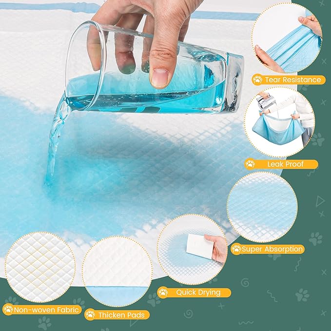 100 Count Extra Large Dog Pee Pads 28" x 34", Super Absorbent X-Large Puppy Pads Disposable Training Pads for Dogs, Quick Drying Leak-Proof Dog Potty Pads for Doggies Puppies