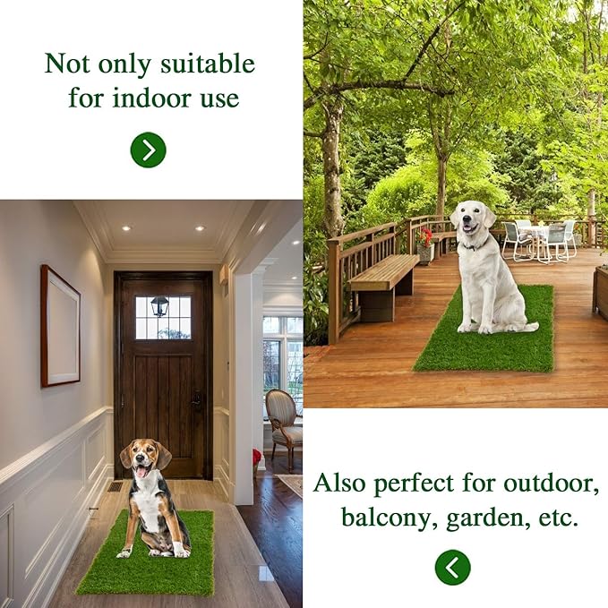 Dog Grass Large Potty Patch, Artificial Dog Grass Bathroom Turf for Pet Training, Washable Puppy Pee Pad, Perfect Indoor/Outdoor Portable Potty Pet Loo (Replacement Grass for 41"X26.8" Tray)