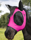 Harrison Howard Horse Fly Mask with Forelock Opening Stretch Breathable and Comfortable for Horses UV -Protection Fuchsia L