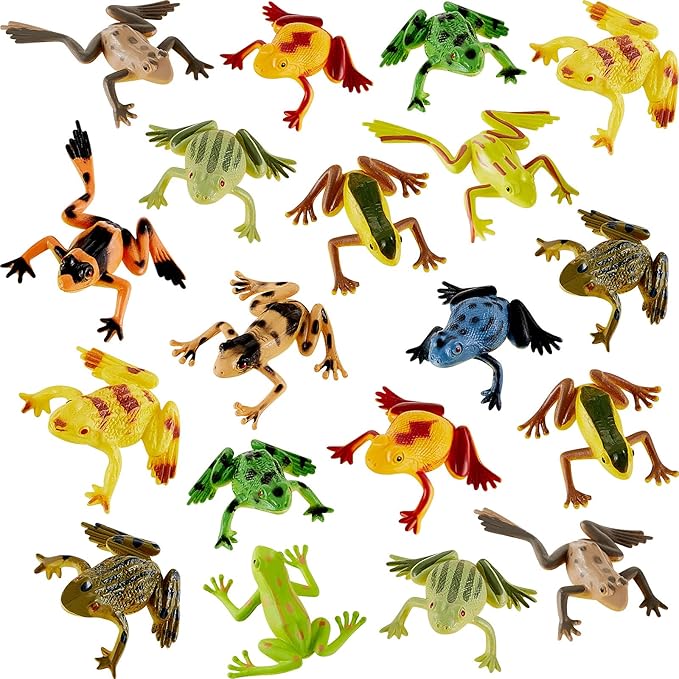36 Pieces Plastic Frogs Toy Mini Vinyl Realistic Frog Decorations Fun Rain Forest Character Figures Lifelike Toy for Rana Crafting Party Supplies Home Decor Game