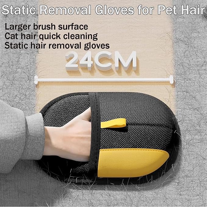 Morphcontainerpet Pet Hair Removal Gloves - Electrostatic Reusable for Cats & Dogs, Furniture, Carpet, Car Seats (1.2 oz) (2pcs)