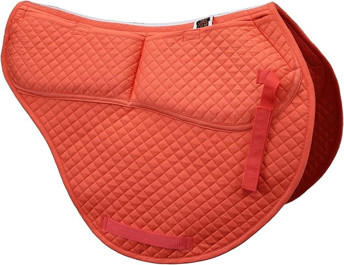 ECP Equine Comfort Products All-Purpose Contoured Correction Saddle Pad with Adjustable Memory Foam Inserts for Custom Support, Non-Slip, Shock Absorbing, 22” Spine, 19.5” Drop