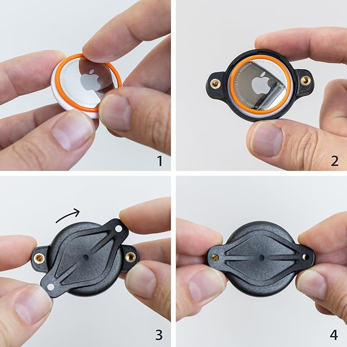 Elevation Lab TagVault™ Compact AirTag Dog Collar Mount (4 Pack) - IP68 Waterproof, Doesn't Dangle, Fits All Width Collars