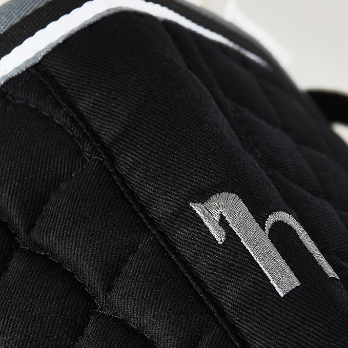 HORZE Adepto Padded All Purpose Quilted Equestrian Saddle Pad for Horses with Two-Tone Trim