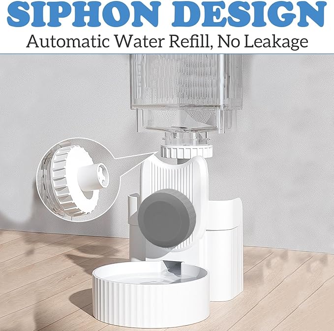 kathson Rabbit Gravity Auto Feeder Set 35oz Hanging Automatic Food Water Dispenser Cage Automatic Feeder Set for Rabbit Chinchilla Guinea Pig Hedgehog Ferret Kitty Puppy (Grey)