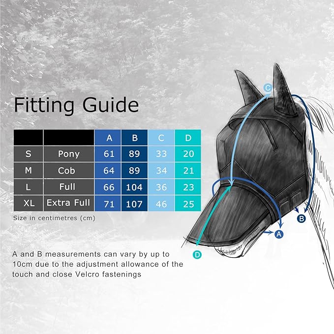 Harrison Howard CareMaster Horse Fly Mask Half Face with Ears Silver/Purple Retro XL Extra Full Size