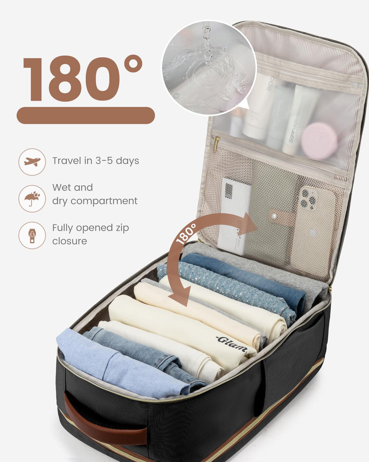 LOVEVOOK 40L Travel Backpack for Women & Men - 17.3 Inch Carry On Backpack & Personal Item Backpack for Airlines, Spacious and Durable Design, with 3 Packing Cubes