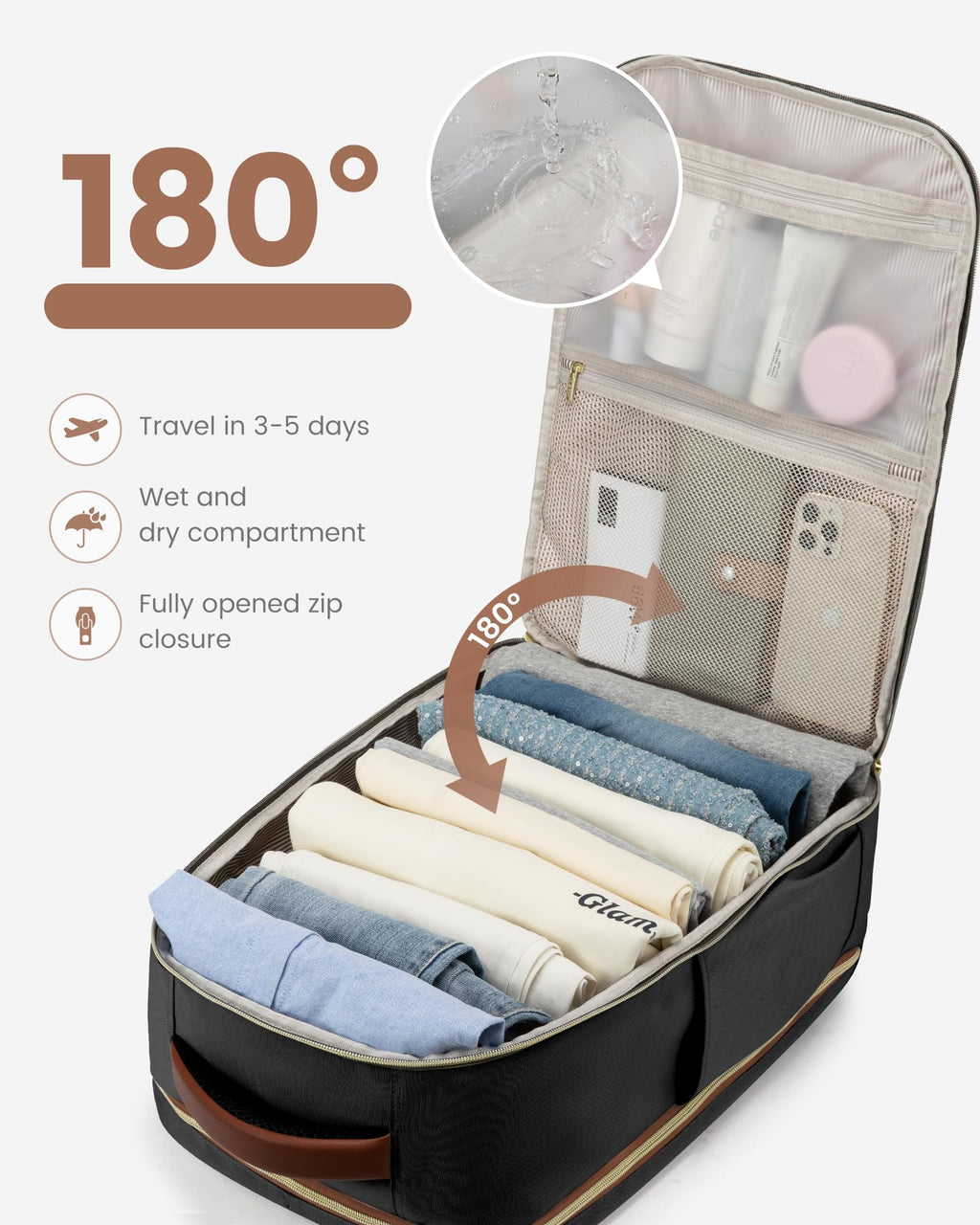 LOVEVOOK 40L Travel Backpack for Women & Men - 17.3 Inch Carry On Backpack & Personal Item Backpack for Airlines, Spacious and Durable Design, with 3 Packing Cubes