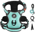 IVY&LANE No Pull Dog Harness with Leash Set, Reflective No Choke Pet Vest,Adjustable Oxford Dog Vest Harness with Easy Control Handle for Large Dogs (Turquoise,L)
