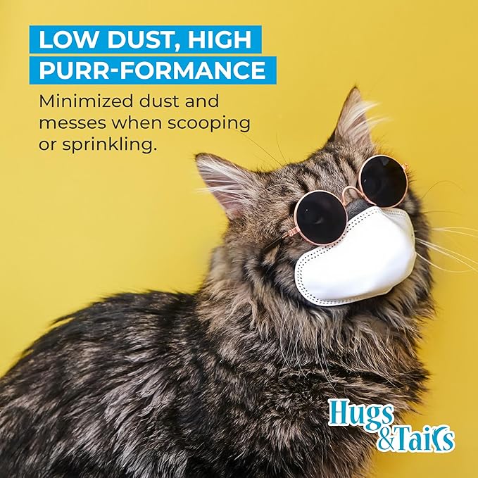 Cat Litter Deodorizer – Pet Safe Odor Eliminator & Housebreaking Supplies for Cats, Kittens, & Small Pets – Natural, Unscented, Non Toxic, Low Dust, 2 lbs, by HugsandTails