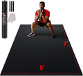 Large Exercise Mat for Home Workout,12‘x6’/10'x6'/9'x6'/8'x6'/7'x5'/6'x4' (7mm) Extra Thick Workout Mat, High-Density Gym Mat for Cardio, Jump Rope, MMA, Weights (Shoe-Friendly)