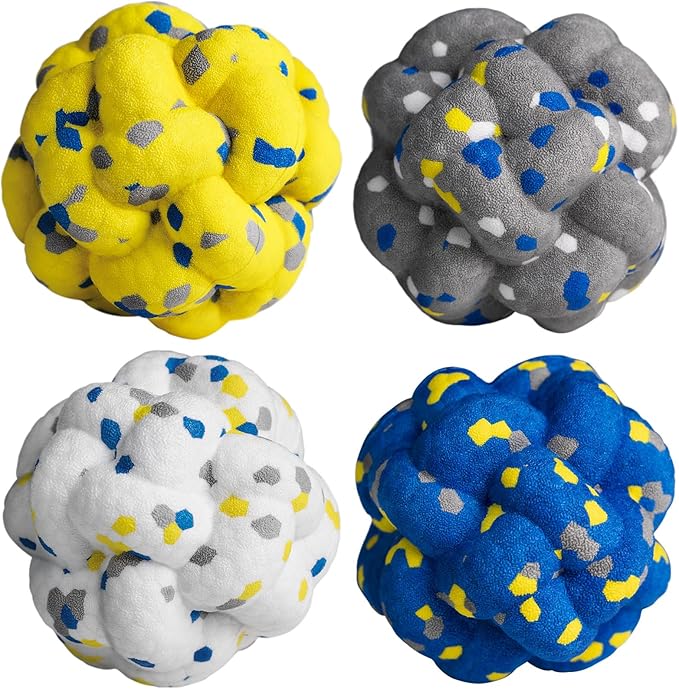 Upgrade Dog Balls Interactive Toys for Aggressive Chewers, Indestructible Tennis Durable Bouncy for Fetch Game, Lightweight Floating, 4pcs