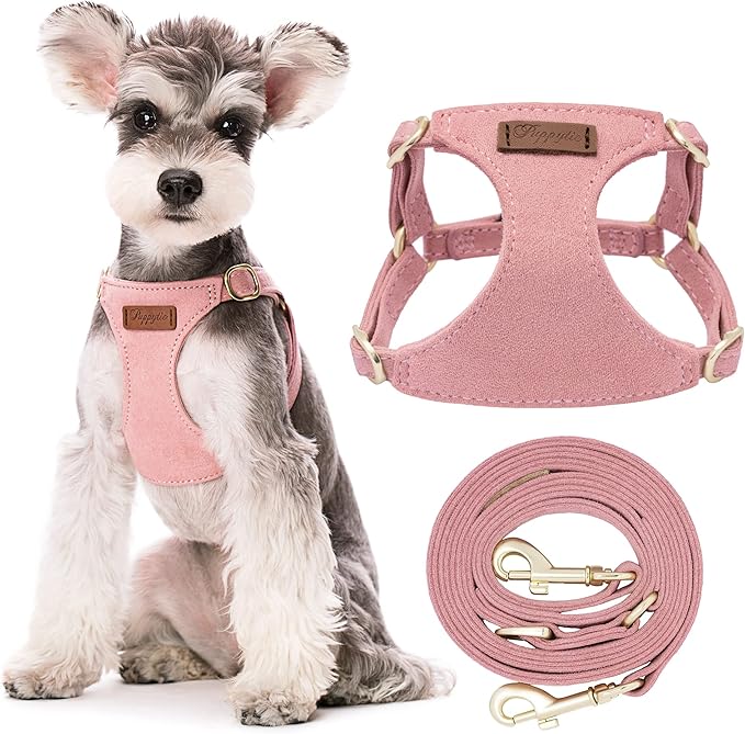 Puppytie No Pull Dog Harness with Multifunction Dog Leash,Soft Adjustable No Choke Escape Proof Pet Harness Vest for Medium Dogs or Large Dogs,Pink,M