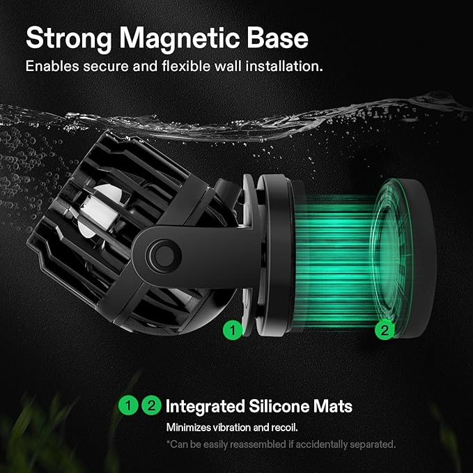 VIVOSUN Aquarium Wave Maker, 1000GPH Circulation Pump with Controller & Magnetic Suction Base, Adjustable Submersible Powerhead for 15-30 Gal Freshwater/Saltwater Fish Tank, 10W
