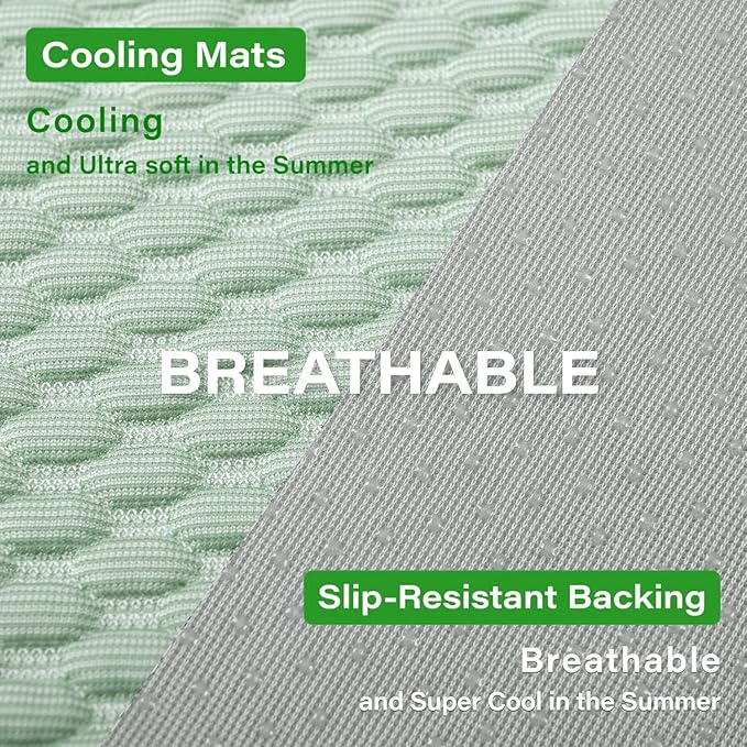 MICROCOSMOS Pet Cooling Mat & Sleeping Pad- Breathable Bubble Surface, EZ Clean. Keep Cooling for Pets, Kids and Adults in Summer.(Green, 48" x 24")