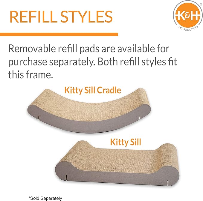 K&H Pet Products Cat Scratcher Kitty Window Sill Bed & Hammock, Sturdy Cat Perch for Large Cats