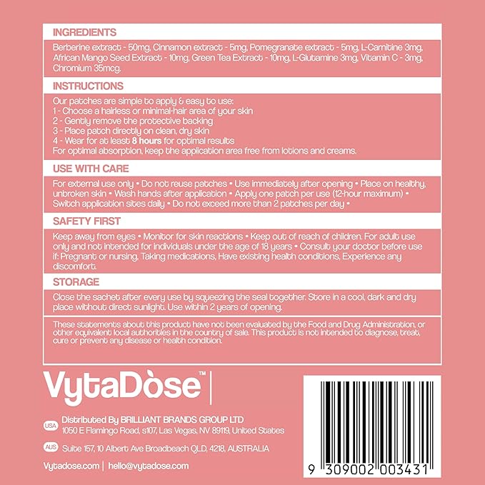 GLP1 Patches | 5X Stronger Formula | 12 Hour Extended Hunger Support | Berberine, Pomegranate, Green Tea, L-Glutamine | New & Improved Kind of GLP-1 Patches | 30 Count