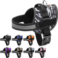 Dogline Dog Harness, Reflective No-Pull Adjustable Vest with Handle for Walking, Training, Breathable, No - Choke Harness for Small, Medium or Large Dogs Room for Patches Zebra Black/White XS 15"-18"