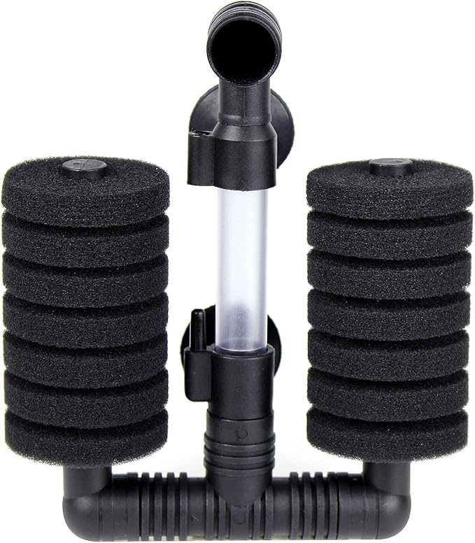 AQUANEAT 1 Pack Double Bio Sponge Filter, for Fry, Betta, Shrimp, Nano, Aquarium Fish Tank (Small up to 20Gal)