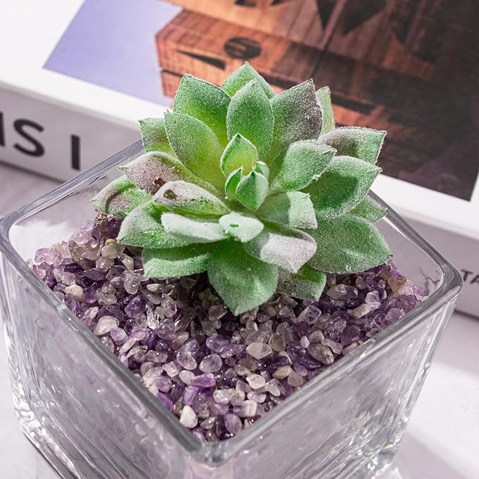 0.5 Lb/230g Amethyst Crystal Chips Bulk Tumbled Crushed Stones 3-5mm, Natural Crushed Crystal Quartz Healing Stones Rocks for Vases Filler, Aquarium Gravel Rocks, Succulent Plants Decor
