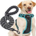 No Pull Dog Harness Adjustable Reflective Oxford Easy Control Medium Large Dog Harness with A Free Heavy Duty 5ft Dog Leash