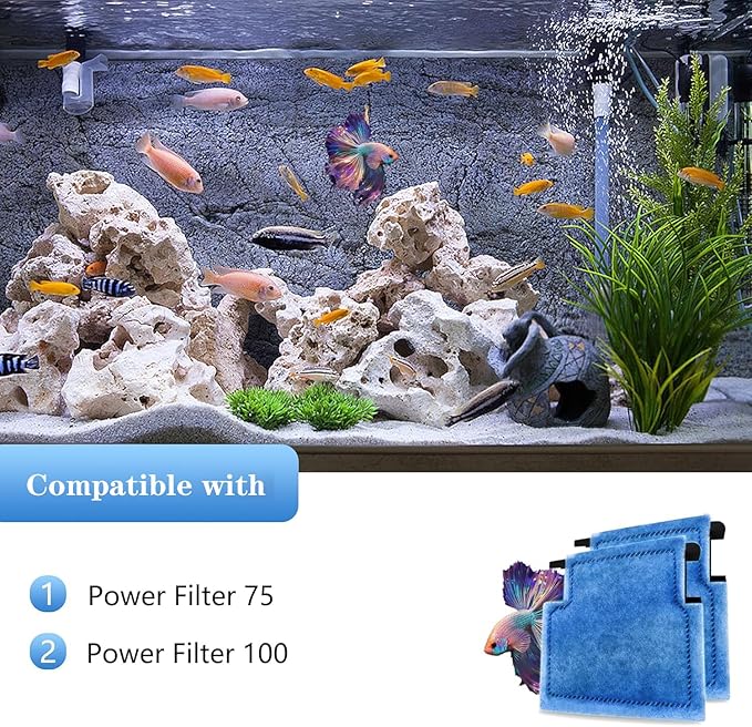 Aquarium Filter Cartridge Replacement Rite-Size A Filter Cartridges 8 Pack Compatible with Power Filters 75/100