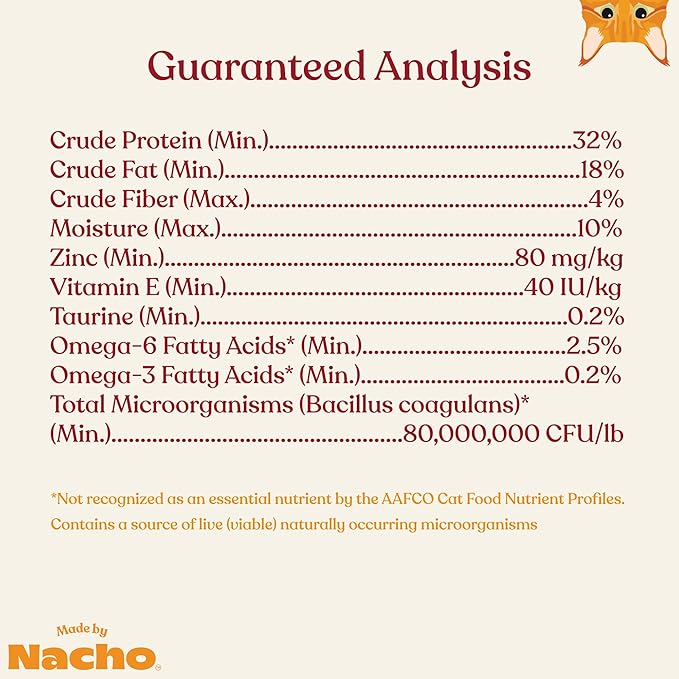 Made by Nacho Dry Cat Kibble 10lb Bag, High Protein Premium Cat Food with Freeze-Dried Pieces, Cage-Free Chicken, Duck & Quail, Limited Ingredients, Single Bag