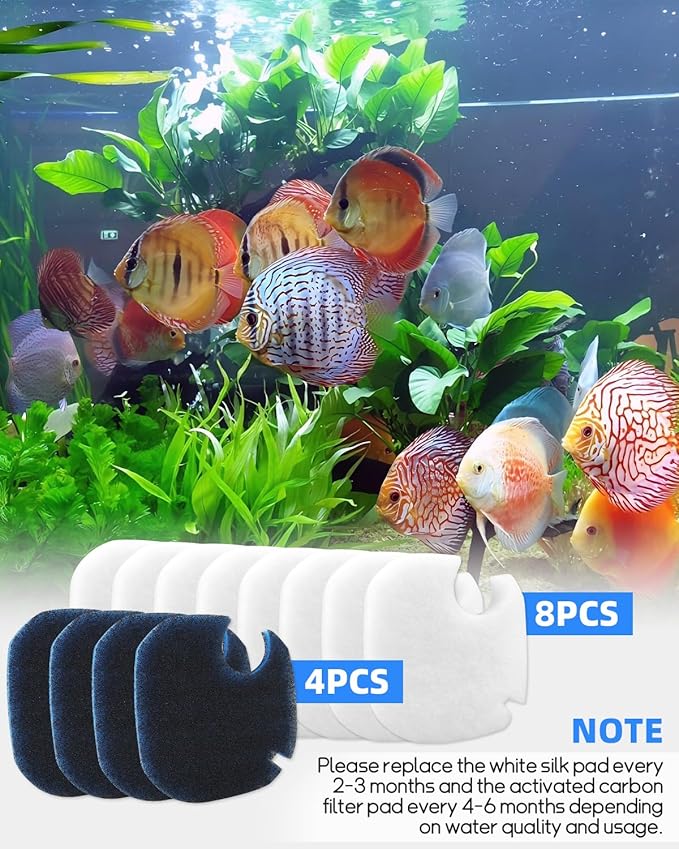 Canister Filter Pads Fit for AMOSIJOY 172/225/265GPH Aquarium External Filters, Replacement Canister Filter Pads Fit for Coospider-Repta Canister Filter Systems 12PCS