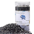 TWINKLING High Luster Fire Glass Gravel Stone Glitter,Broken Glass,Fire Gems Chips,Crushed Glass for Fire Pit Crafts Resin Art Aquarium Garden Decoration,3-6mm,1-Pound Jar (Black)