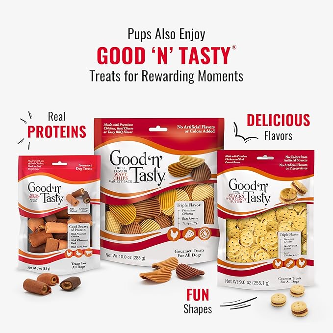 Good'n'Fun Triple Flavored Rawhide Kabobs for Dogs 36 Count (Pack of 12)