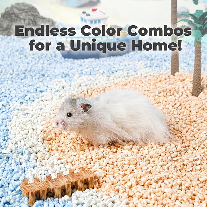 mini&moe Rabbit Bedding Guinea Pig Bedding Paper Pellet Bedding: Odor Control & Moisture Absorbent Natural Paper Pellet Bedding - for Small Animal Guinea Pigs, Rabbits,Hamsters Bedding 1.98lb