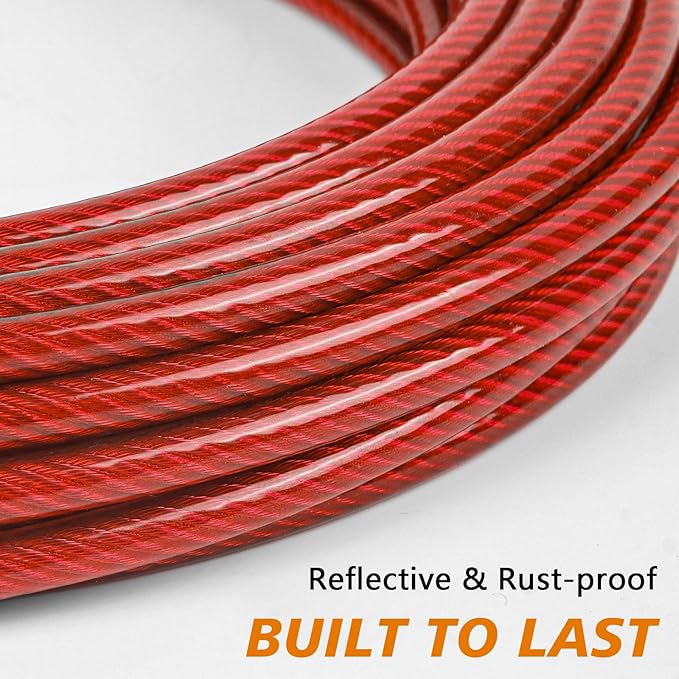 XiaZ Tie Out Cable, 20FT Dogs Leads for Yard, Heavy Duty Dog Tie Out Cable for Large Dogs Up to 250lbs, Durable Dog Runner Tether Line for Yard or Camping